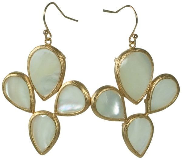 SEMI PRECIOUS 4 TEAR DROP STONE DROP/DANGLE EARRING - Image 2