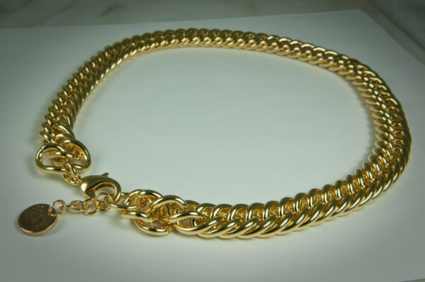 DESIGNER CHAIN NECKLACE-MADE IN ITALY-18KT GOLD PLATE - Image 4