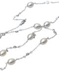 24" Fresh Water Pearls Necklace-Sterling Silver Chain