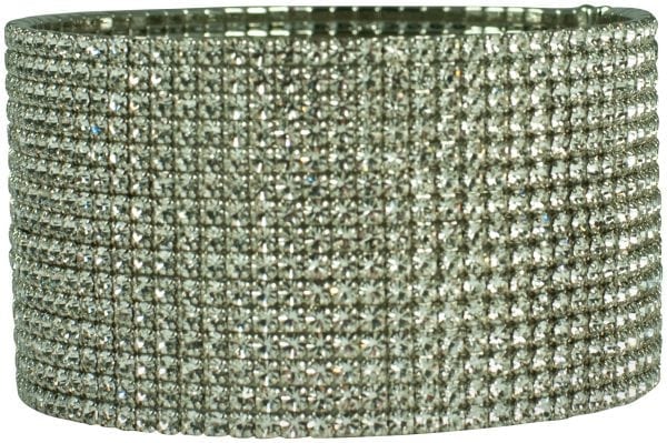 SWAROVSKI-15 ROW ROSE GOLD PLATE CRYSTAL CUFF FLEXABLE BRACELET-