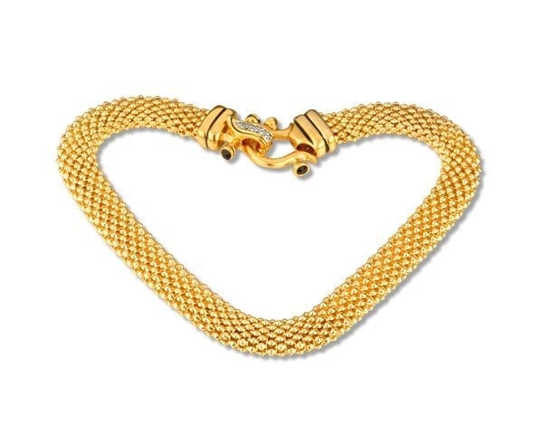 DESIGNER INSPIRED 14KT GOLD PLATE CHOCKER WITH PAVE CRYSTAL ACCE