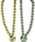 16"INCH-14KT GOLD PLATE BEAD NECKLACE WITH SIGNITY CUBIC ZIRCONI