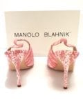 MANOLO BLAHNIK-PINK/WHITE LEATHER SLINGBACKS-SO GORGEOUS!!! -8684