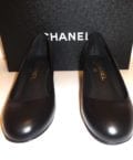 CHANEL-BLACK LEATHER PUMP WITH SQUARE HEEL " NEW IN BOX-SIZE-37-8611
