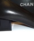 CHANEL-BLACK LEATHER PUMP WITH SQUARE HEEL " NEW IN BOX-SIZE-37-8612