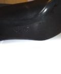 CHANEL-BLACK LEATHER PUMP WITH SQUARE HEEL " NEW IN BOX-SIZE-37-8609