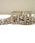 RHINESTONE BELT- SILVER PLATE- ONE SIZE FITS ALL-34 INCHES LONG,