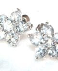 Cubic Zirconia Flower Stud Earring With A CZ Center-Sterling Si
