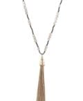 37" INCH FRESH WATER PEARLS TASSEL NECKLACE W/GOLD TAILS-GORGEOU