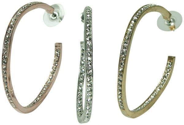 DESIGNER INSPIRED-ROSE GOLD PLATE-INSIDE/OUT CURVED 2 INCH HOOPS