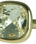 DESIGNER INSPIRED-BLACK DIAMOND CRYSTAL SQUARE RING 18KT MATTE G
