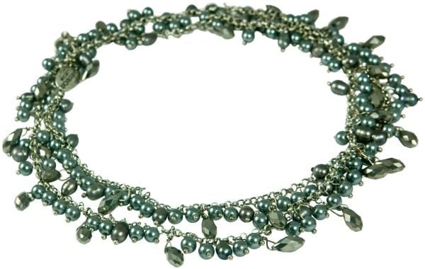 FRESH WATER PEARL & CRYSTAL NECKLACE-7955