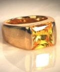 14kt Gold Plate Ring with Square Stone inset