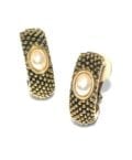 Narrow Clip Earring WITH PEARL. GOLD OR SILVER-6808