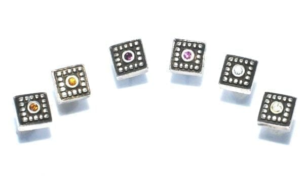SILVER STUD EARRING WITH TOPAZ, CLEAR, OR AMY CRYSTALS-6939