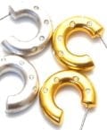 SHINNY GOLD CRYSTALS HOOPS-1/2 INCH -6853