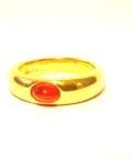 STACKABLE RINGS-RED & GREEN CABOCHON-14KT GOLD PLATE-6979