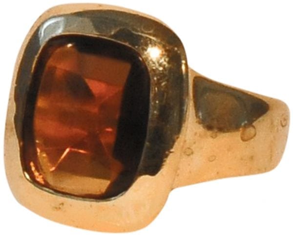SQUARE AMETHYST CRYSTAL RING-GOLD PLATE-7409