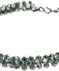 KENNETH JAY LANE-CZ STATION ROUND LINK NECKLACE-SILVER, GOLD, OR PEARL-6480