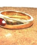 STACKABLE RINGS-RED CRYSTAL & GREEN CRYSTAL CABOCHON-14KT GOLD PLATE-SIZE-9-7006