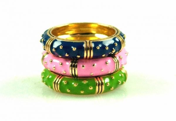 ENAMEL RING-DESIGNER INSPIRED WITH GOLD DOTS