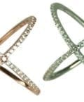 STERLING SILVER (.925)-"X" RING CZ'S STONES-BEAUTIFUL-CHOOSE:GOL
