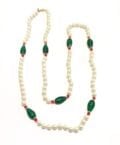 KENNETH JAY LANE-48" INCH 10MM WHITE GLASS PEARL NECKLACE -8363