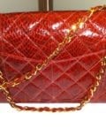 BERGDORF GOODMAN-RED QUILTED LEATHER HANDBAG -8431