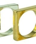2PCS-SQUARE STACK RINGS- CHOOSE GOLD OR SILVER OR BOTH-SIZE-7 ONLY-7928