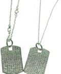 DOG TAG NECKLACE WITH CZ CHAIN-8455