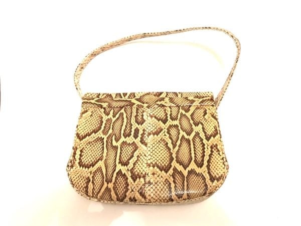 SNAKESKIN LEATHER HANDBAG-(NO LABLEL BUT I THINK ITS HELENE ARPEL) - Image 2