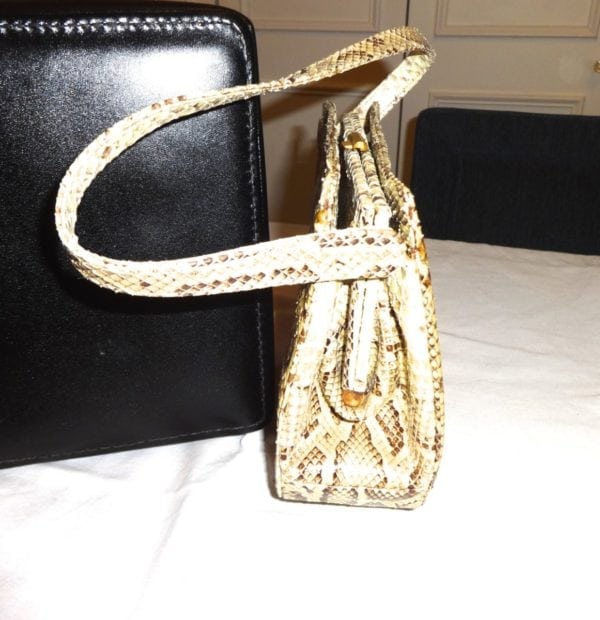 SNAKESKIN LEATHER HANDBAG-(NO LABLEL BUT I THINK ITS HELENE ARPE