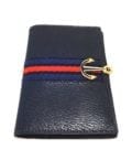 SAKS FIFTH AVENUE-MADE IN ITALY-NAVY LEATHER WALLET & CHANGE PUR