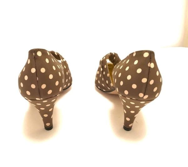 WALTER STEIGER-BROWN/IVORY PODKA DOT SILK SHOES-SIZE-9-NEW, NEVER WORN!! - Image 5