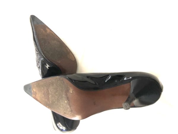 WALTER STEIGER, VINTAGE BLACK PATENT LEATHER MARY JANE PUMPS, HEELS 3" INCH, SIZE 9B - Image 6