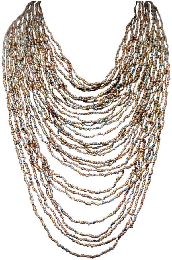 32 STRANDS/TURQUOISE -GRADUATED BEADED NECKLACE - Image 2