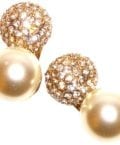 KENNETH JAY LANE - PAVE CRYSTAL AND PEARL CLIP EARRINGS-GOLD OR SILVER-0
