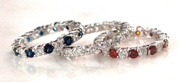 STERLING SILVER (.925) BAND WITH ROUND CZ'S STONES