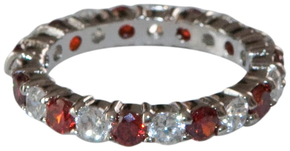 STERLING SILVER (.925) BAND WITH ROUND CZ'S STONES