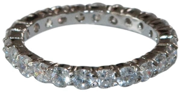 STERLING SILVER (.925) BAND WITH ROUND CZ'S STONES