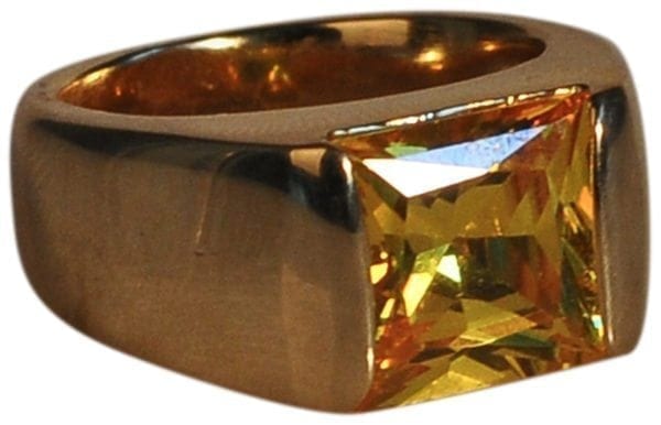 JOSEPH ESPOSITO, SAPPHIRE, EMERALD, OR CITRINE CRYSTAL CENTER GOLD RING - Image 3