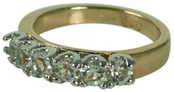 JOSEPH ESPOSITO, 6  CUBIC ZIRCONIA'S STACKABLE THIN RING, CHOOSE: GOLD OR SILVER - Image 3