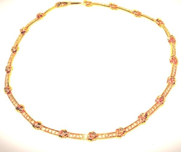 JOSEPH ESPOSITO,  GOLD PAVE CRYSTAL KNOT NECKLACE-LAST ONE!! - Image 2