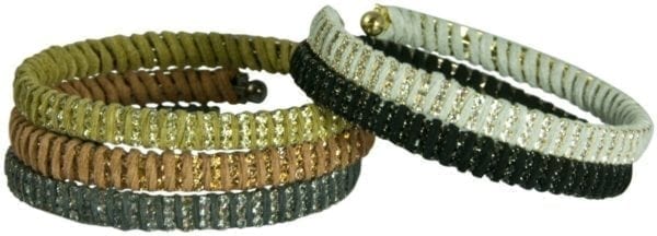 SUEDE AND CRYSTAL WRAP STACKABLE BENDABLE BRACELET, LOVE THESE!! - Image 2