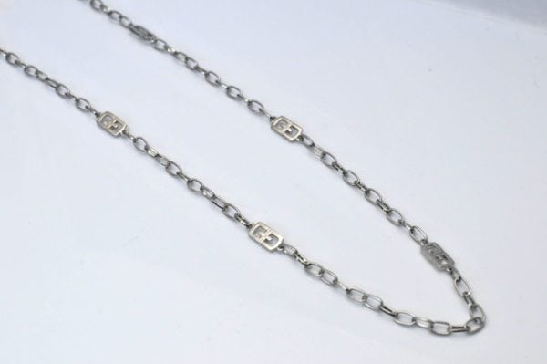 2PCS-DOG TAG (PENDANT) SILVER NECKLACE WITH CRYSTAL ACCENTS - Image 2