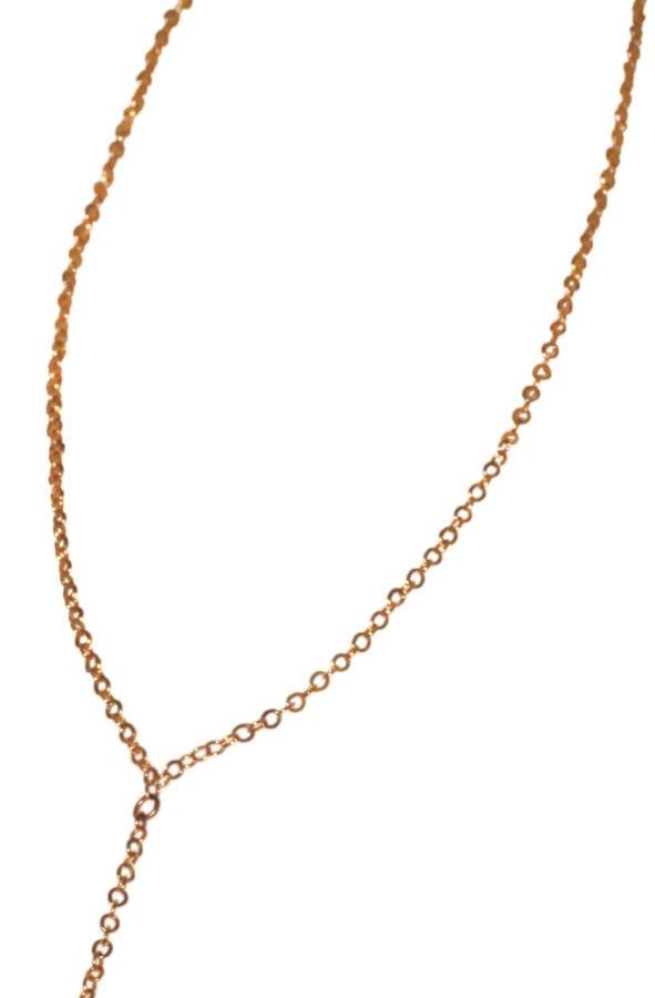 JOSEPH ESPOSITO, GOLD "Y" NECKLACE WITH CUBIC ZIRCONIA TAIL