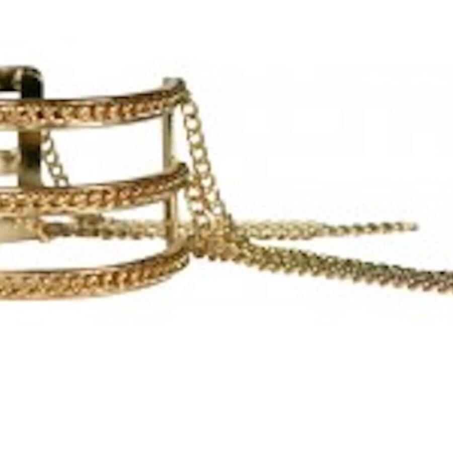 3 ROW GOLD CHAIN FRINGE CUFF BRACELET, SO HIPPIE!!