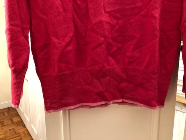 PINK TARTAN, V-NECK SWEATER, 100% MERINO WOOL, CHOOSE GRAY/BLACK TRIM OR PINK/LT PINK TRIM - Image 6