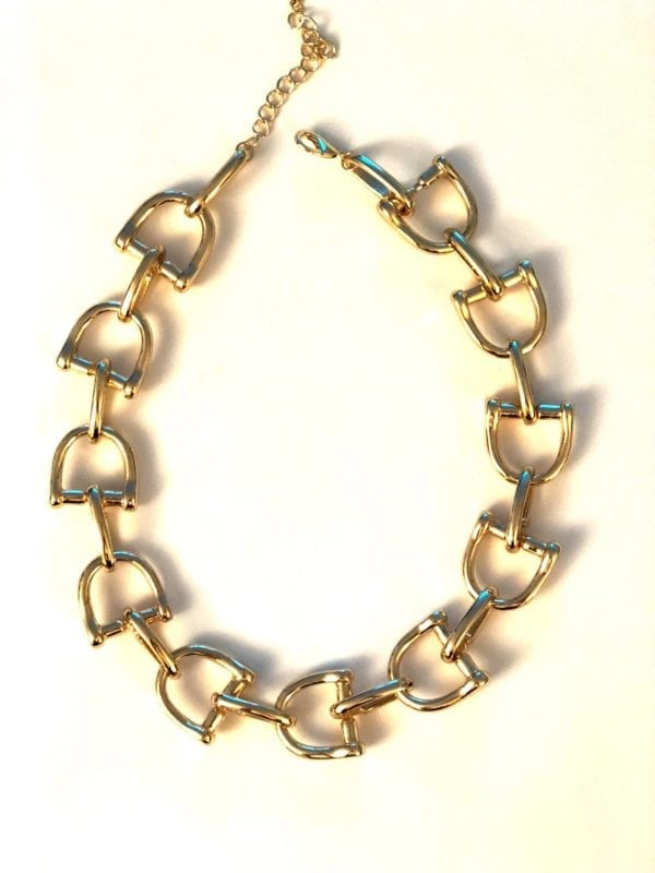 EQUESTRIAN GOLD HORSE BIT/SPURS LINK NECKLACE: 19"-22" INCHES LONG - Image 4