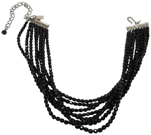 KENNETH JAY LANE, FACETED JET BLACK BEADED 8 ROW CHOKER NECKLACE - Image 2
